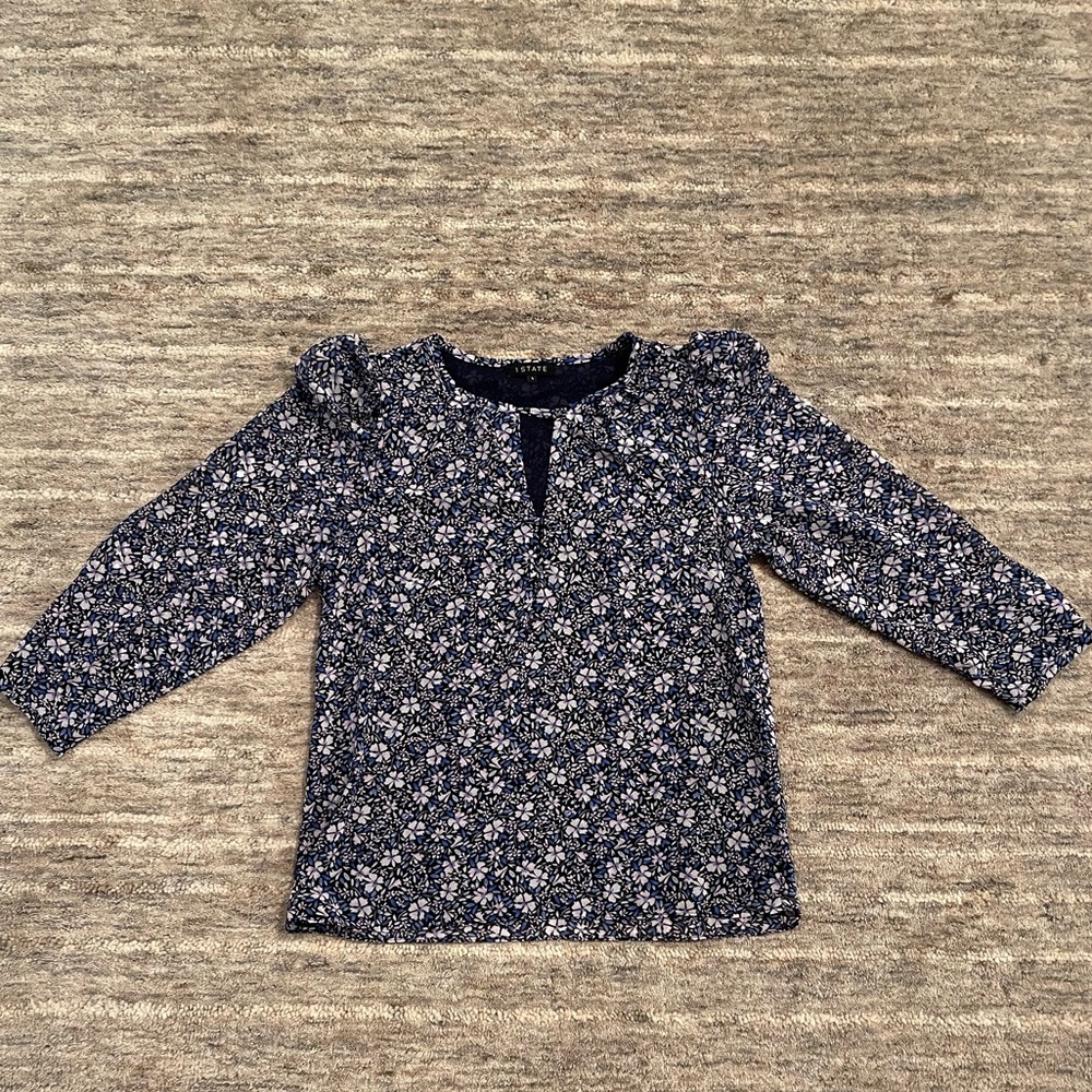 Blue Blouse with Flowers